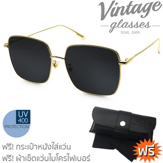 แว่นตากันแดด Stellaire1 square sunglasses_Gold/Black(กรอบทอง/เลนส์ดำ)