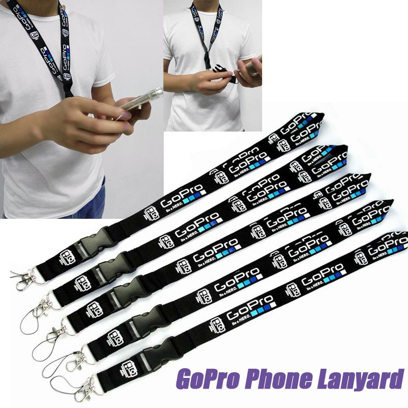 2 PCS Gopro ยอดนิยมสายคล้องคอโทรศัพท์มือถือผู้ถือสลิงสำหรับพวงกุญแจและ ID Card Anti-Drop สายไนลอน