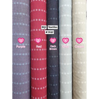 ผ้าทอญี่ปุ่น ผ้าเมตร ผ้ายานดาย ลายด๊อบบี้ Japanese Yarn Dye Cotton 100% Dobby Print with Stripes