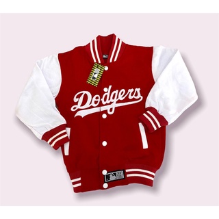 เสื้อแจ็กเก็ตเบสบอล DODGERS พรีเมี่ยม สีแดง และสีขาว สไตล์อินโดนีเซีย สําหรับผู้ชาย และผู้หญิง