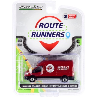 Greenlight 1/64 Route Runners Series 3 - 2015 Ford Transit - Indian Motorcycle Sales &amp; Service 53030