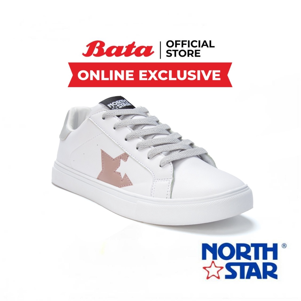 Bata บาจา ยี่ห้อ North Star รองเท้าผ้าใบแฟชั่น สนีคเกอร์แบบผูกเชือก สวมใส่ง่าย ดีไซน์เท่ห์ สำหรับผู้หญิง รุ่น Adiel สีขาว 5201014