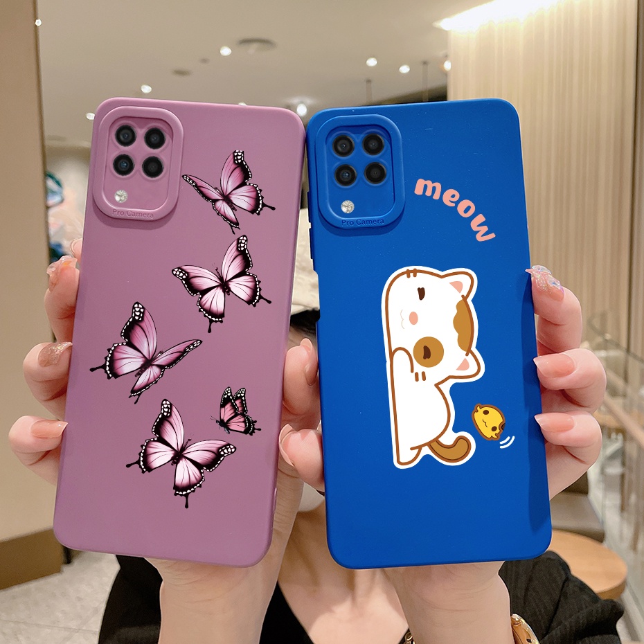 เคสซิลิโคนนิ่ม ลายการ์ตูน ป้องกันกล้อง สําหรับ SAMSUNG Galaxy A22 A 22 4G 5G
