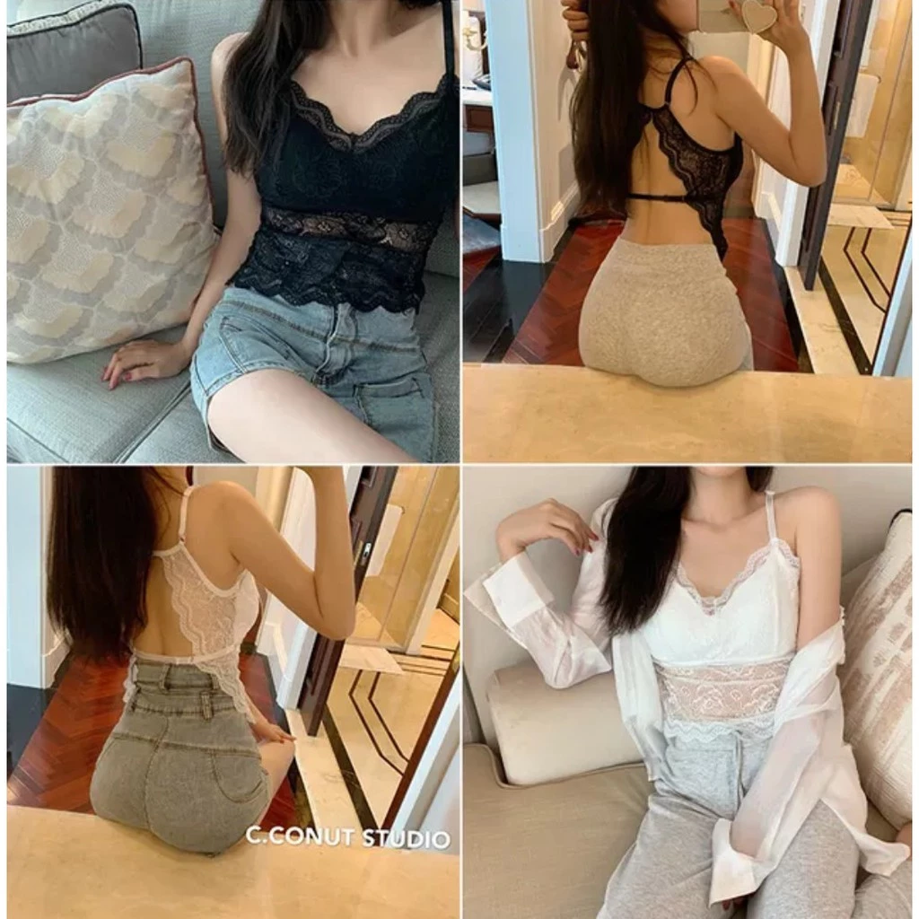 🧸บราลูกไม้คาดหลัง🧸 บราสายเดี่ยวลูกไม้ ZAPP ปรับสายได้#bra-956