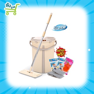 Poly Brite โพลี ไบรท์ ม็อบถังรีดน้ำ รุ่นสตอร์ม แถมฟรี ผ้ารีฟิลSoft 3 ชิ้น +ฟองน้ำนาโน+Softy L PolyBrite