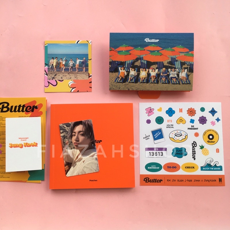 [Ready] Photocard PC Jungkook Message Card Photobook BTS Butter Peach Sticker Standee ลายแบ่งปันโพลา