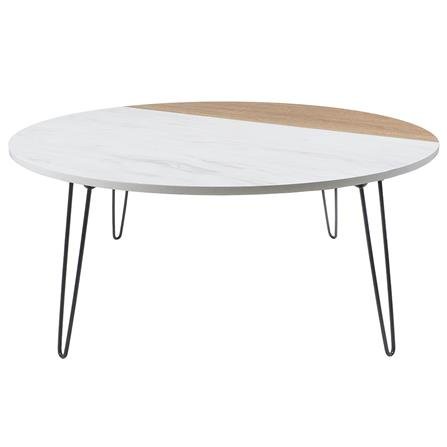 Home โต๊ะญี่ปุ่นกลม FASTTECT MARBLE 80 ซม. ลายหินขาว/ไม้ โต๊ะ โต๊ะวางของ