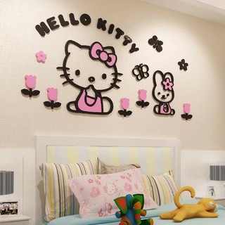 Sale🔥อะคริลิค3Dคิตตี้🏡kittyตกแต่งผนังขนาด80×41m.ภาพติดผนัง