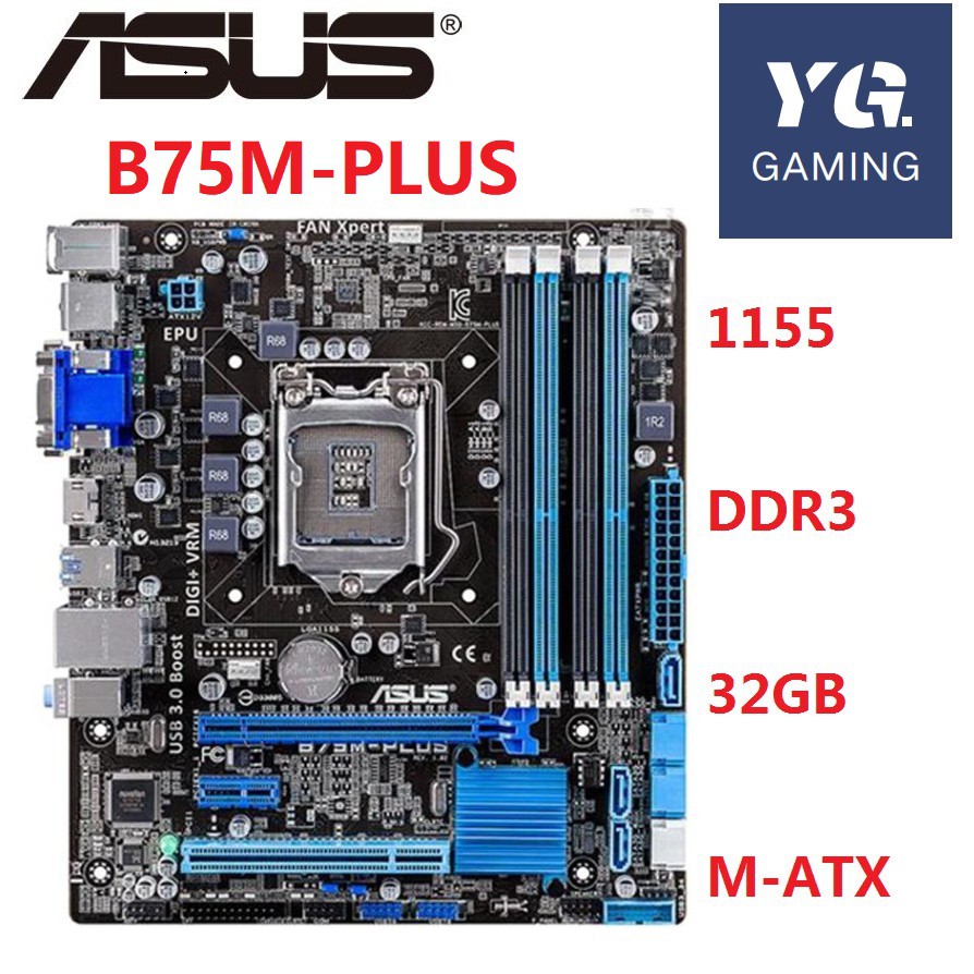 Asus B75M-PLUS Desktop Motherboard B75 Socket LGA 1155 i3 i5 i7 DDR3 16G uATX UEFI BIOS Original Used Mainboard On Sale