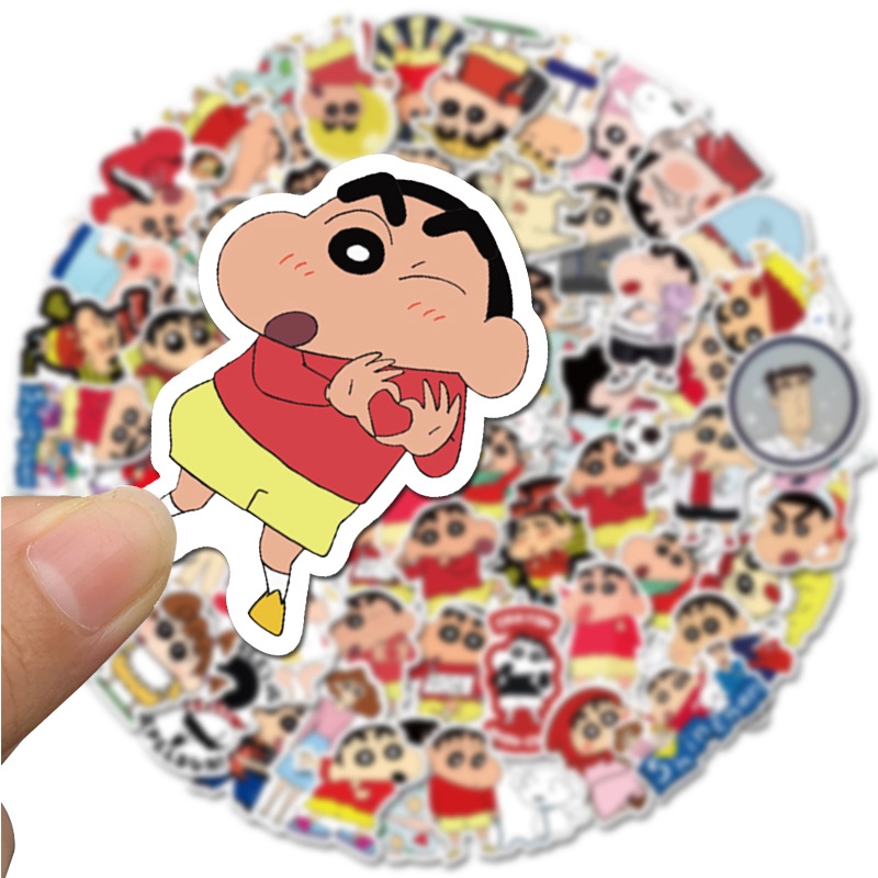 50 แผ่น Crayon Shin-chan สติกเกอร์กระเป๋าเดินทางสติกเกอร์กันน้ํากีตาร์แล็ปท็อป Graffiti Decal สติกเกอร์