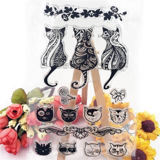 cat แสตมป์ซิลิโคนใสสําหรับตกแต่งสมุด diy