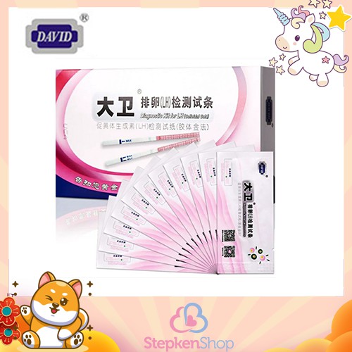 David ที่ตรวจไข่ตก Ovulation (LH) Test Strips psชุดตรวจสอบหาระยะตกไข่ แบบจุ่ม20ชิ้น+แผ่นทดสอบการตั้ง
