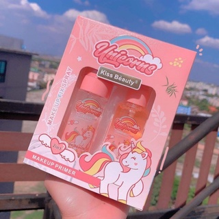 เซตยูนิคอร์น 2 IN 1 KISS BEAUTY UNICORNS 2 IN 1 MAKEUP PRIMER &amp; FIX SPRAY #68095