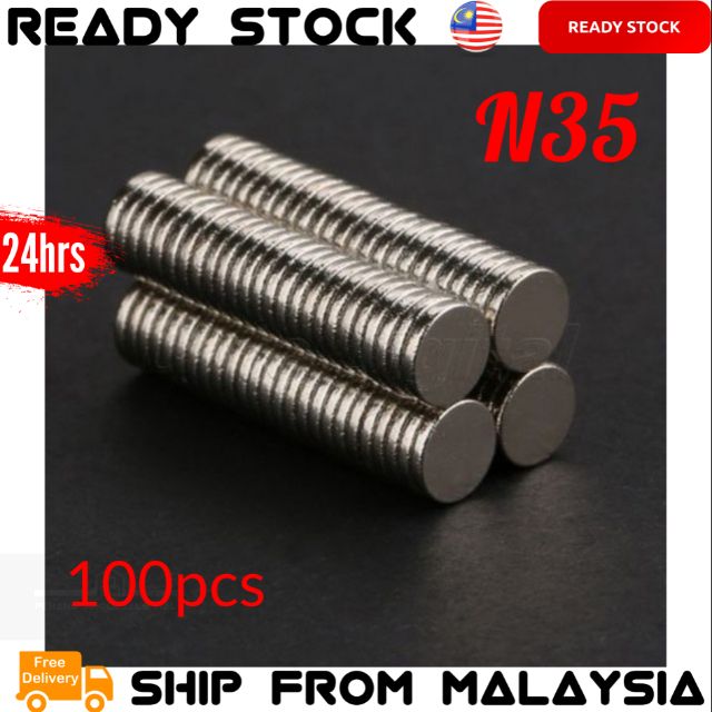 N35 100 ชิ้น Mini Disc Earth Neodymium Super Strong Magnets Craft 5 มิลลิเมตร x 1 มิลลิเมตรแม่เหล็ก