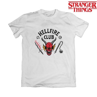 T-shirt  เสื้อยืด ลาย Hellfire Club Stranger Things สีขาวS-5XL