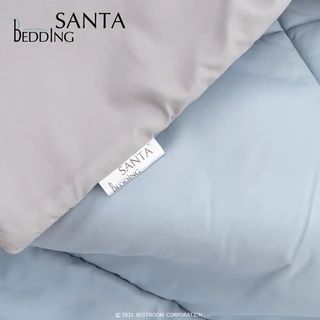 SANTA Bedding ชุดผ้าปูที่นอนพร้อมผ้านวม สีฟ้า สีเทาอ่อน