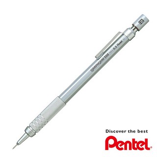 Pentel ดินสอกดเขียนแบบ GraphGear 500 ด้ามสีเงิน ดินสอ ดินสอกด Mechanical Drafting Pencil