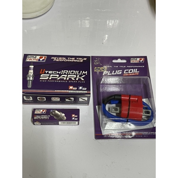 หัวเทียน 3เขี้ยว UMA RACING IRIDIUMเบอร์8เบอร์9 คอยย์หัวเทียนแต่ง ของแท้ รับมาจากตัวแทนจำหน่ายในประเทศไทยโดยตรง