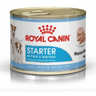 Royal Canin Starter Mousse Mother&amp;Babydog อาหารสำหรับแม่สุนัข ช่วงตั้งท้องถึงระยะให้นมลูกสุนัขพันธุ์เล็ก 195g 12กระป๋อง