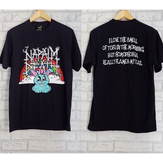 [S-5XL] เสื้อยืดพิมพ์ลาย NAPALM DEATH สีรุ้งสีดํา