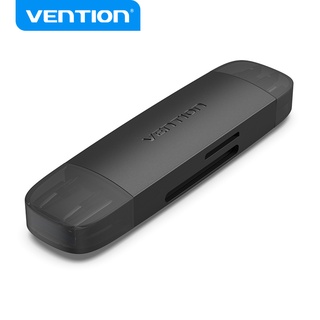 VENTION เครื่องอ่านการ์ดรีดเดอร์ USB 3.0 Type C 512GB 2 in 1 SD Card Reader TF Card Dual Card Reading Micro SD TF Easy Read สําหรับแล็ปท็อป โทรศัพท์ OTG CLF CLG CLH CLK CLE