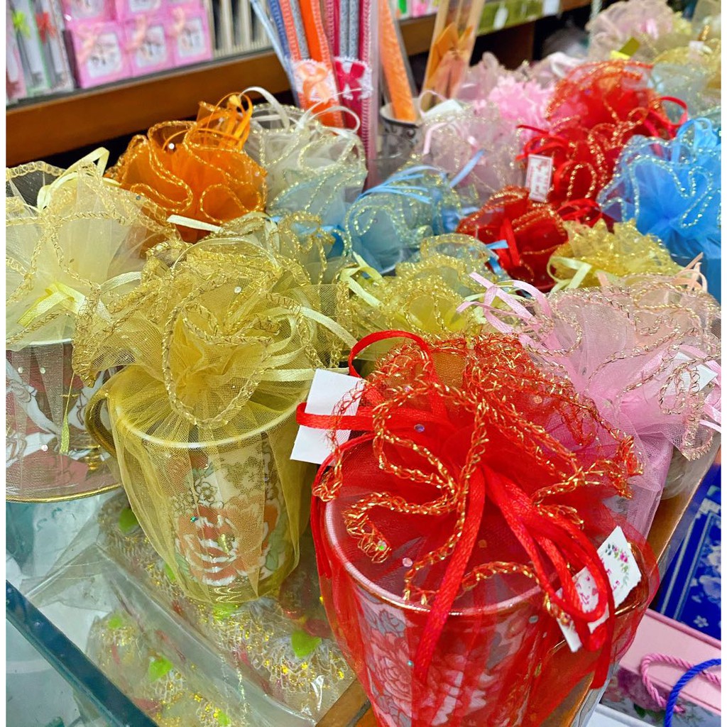 ชิ้นละ5.5บาท ถุงผ้าแก้วกลมไซส์ 55ซม. แพ็คละ100ใบ