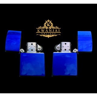 27 ไฟแช๊คแบบเติมน้ำมัน ทรงZippo สีน้ำเงิน