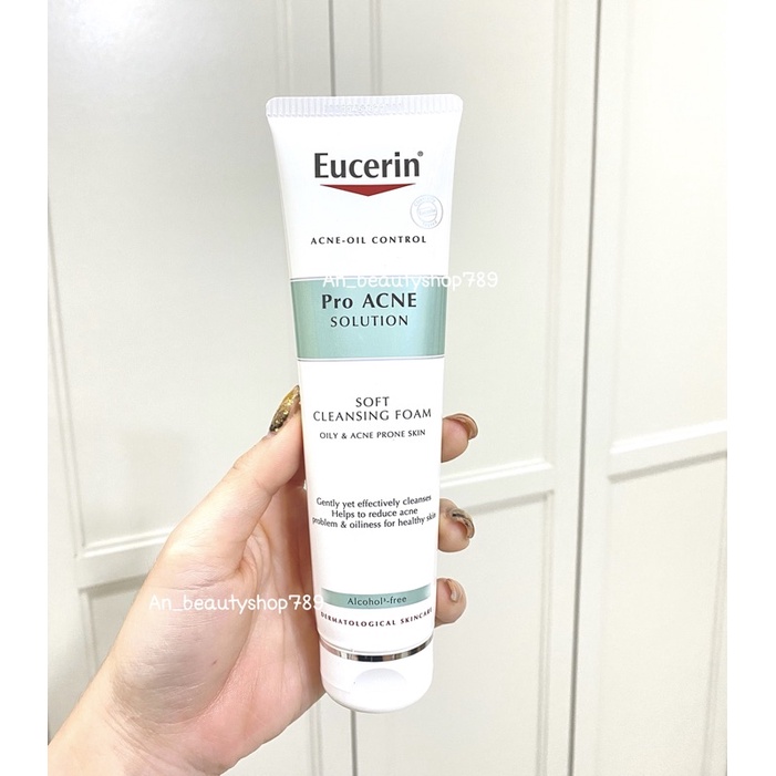 พร้อมส่ง❗️ Eucerin Pro Acne Solution Soft Cleansing Foam 150G.โฟมล้างหน้าสำหรับคนเป็นสิว