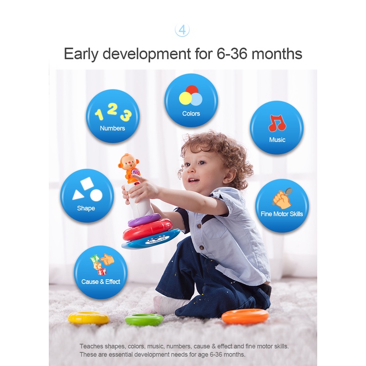 VTech Stacking Toys with Sounds Music Stack Discover Rings Baby 6-36 ปี ...