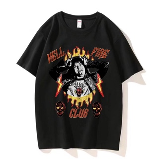 เสื้อผ้าผชเสื้อยืด พิมพ์ลายกราฟิก Stranger Things 4 Hellfire Club Eddie Munson สําหรับผู้ชาย#39; s เสื้อยืดแฟชั่น สไตล์ฮ