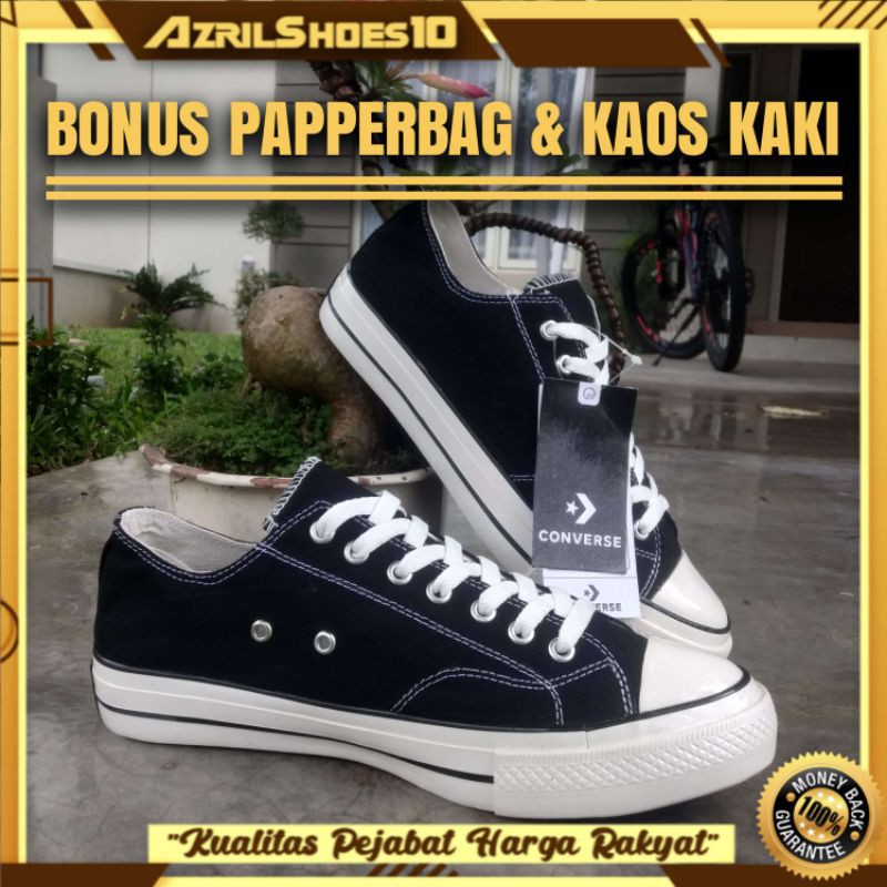 || Converse 70s Egret รองเท้าผ้าใบลําลองสีดําสีขาวพรีเมี่ยม