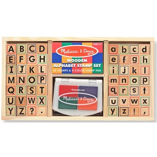 Melissa &amp; Doug - รุ่น 3557 Alphabet Stamp Set แสต๊มป์เซ็ทพร้อมหมึก Non-toxic washable ล้างออกได้ A-Z และ a-z