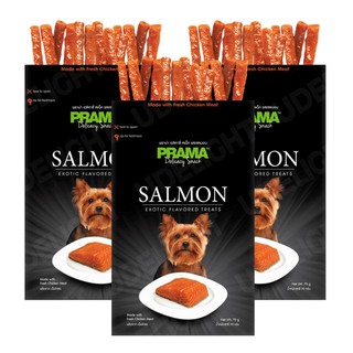 ขนมสุนัข Prama Stick รสปลาแซลมอน 70 กรัม (3 ซอง) PRAMA Dog Treat Salmon Flavor 70g (3 pouches)