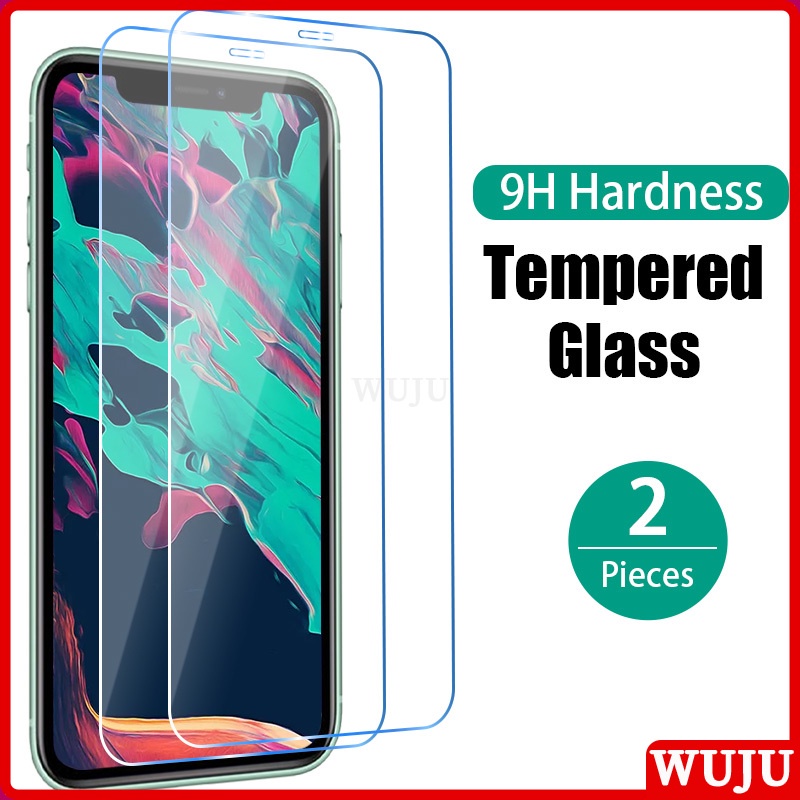 WUJU 2 ชิ้น กระจกนิรภัยกันรอยหน้าจอ HD 9H ใสมาก สําหรับ iPhone 17 11 12 13 14 15 16 Pro Max Plus XR X XS Max Air