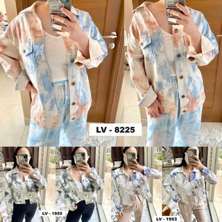 Fwr -TYE เสื้อแจ็กเก็ตยีน ย้อมสี ขนาดใหญ่ และพื้นฐาน