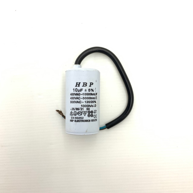 คาปาซิสเตอร์ 10 UF 450 V แบบกลม HBP