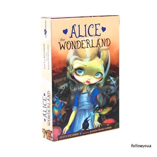 Folღ Alice The Wonderland ไพ่ทาโรต์ ภาษาอังกฤษ 45 ใบ สําหรับครอบครัว ปาร์ตี้