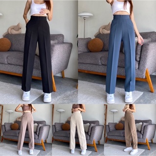 Nanta Elegant pant กางเกงขายาว ทรงกระบอก เอวสูง ซิปหลัง