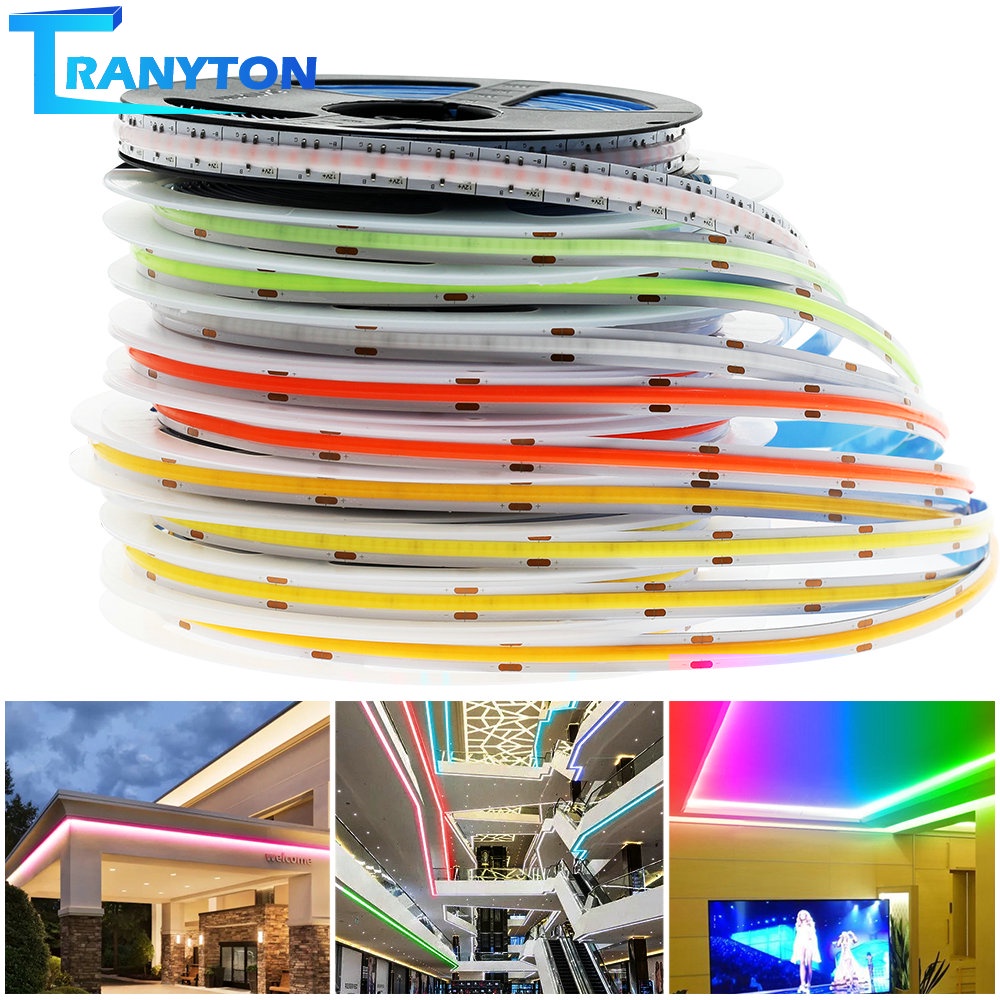 COB ไฟเส้น LED DC12V / 24V RGB LED 480led/m 840led/m 810led/m ไฟเส้น RGB เทปไฟ LED ไฟแต่งห้อง ไฟประดับ หลอดไฟห้องนอน แบบยืดหยุ่นความหนาแน่นสูงสำหรับไฟตกแต่ง