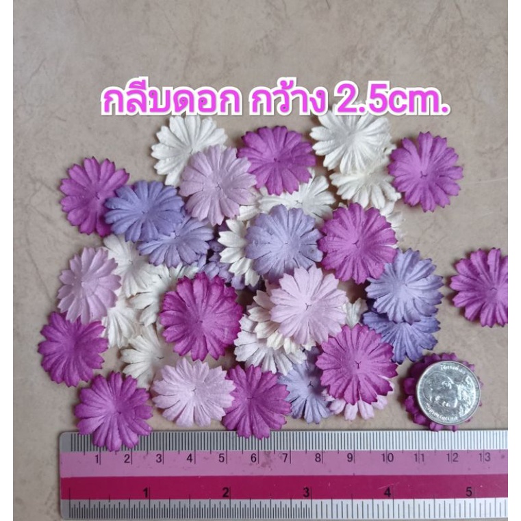 กลีบดอกไม้กระดาษสา 2.5cm (โทนม่วง) กลีบดอกไม้ เดซี่ Daisy DIY