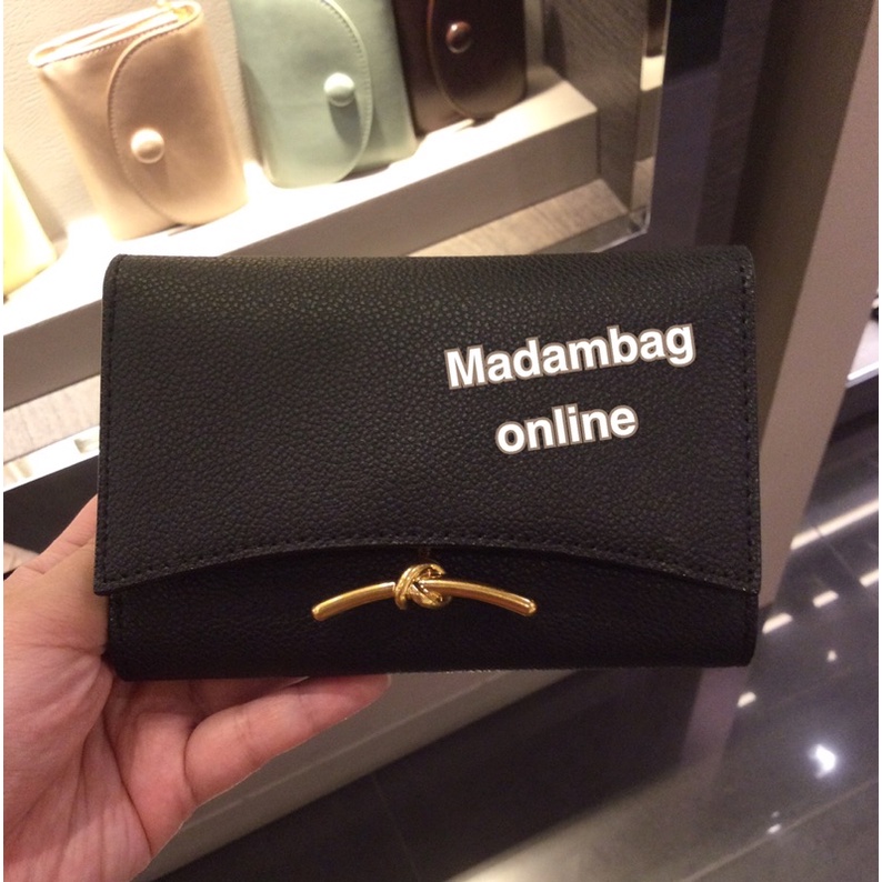 CHARLES & KEITH Zip Huxley Metallic Front Flap Wallet กระเป๋าสตางค์ ขนาดกลาง แท้จากช็อป