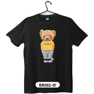 tmshop196 | เสื้อยืด ผู้หญิง ผู้ชาย ลาย หมี BEAR MONDAY -สีดำ เซต10