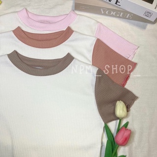🎉พร้อมส่ง🎉 เสื้อครอป ผ้าร่อง แนวน่ารักๆ