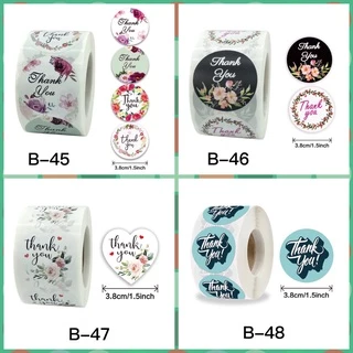 สติ๊กเกอร์Thank you ขนาดใหญ่ ขนาด 1.5 นิ้ว(3.8 ซม) 500 ดวง/ม้วนพร้อมส่ง(ซื้อครบ10ม้วนแถมม้วนใหญ่1.5นิ้ว 1ม้วน)