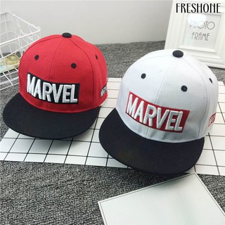 [FO] หมวกปักลาย Marvel Snapback สไตล์ฮิปฮอป สําหรับเด็กทารก