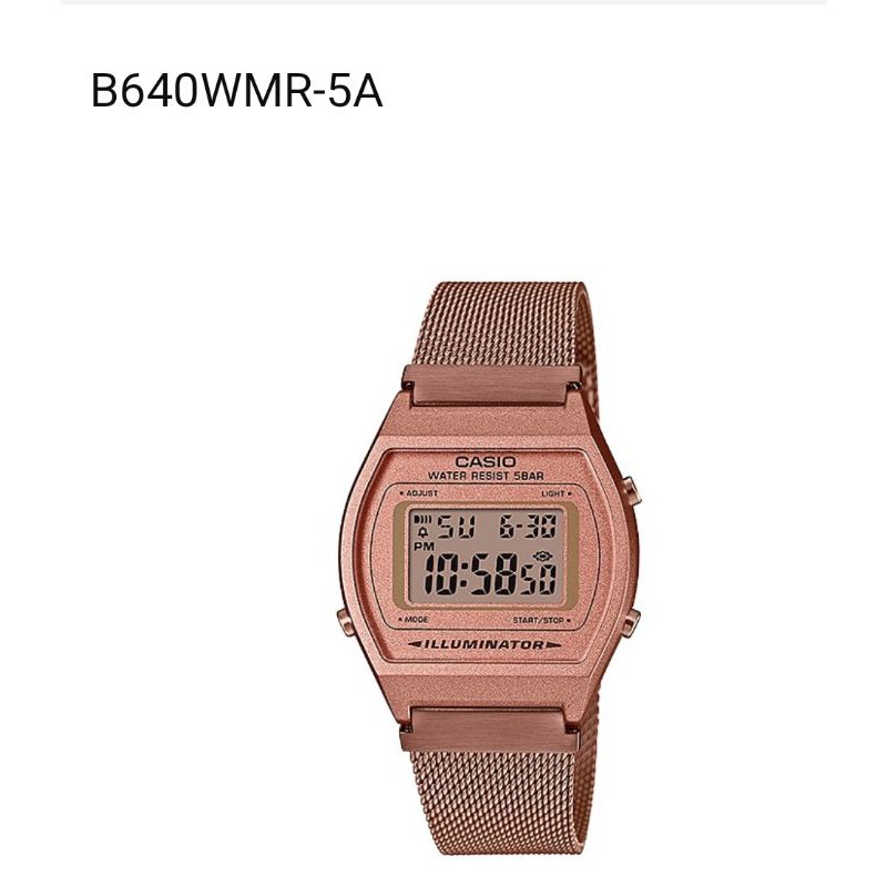 Casio แท้💯% นาฬิกาผู้หญิงสายสเตนเลส รุ่น B640WMR-5ADF