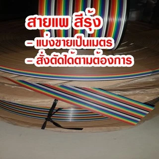 (แบ่งขายเป็นเมตร) สายแพ 10-64C สีรุ้ง Ribbon flat cable rainbow สายแพร สายไฟ สายมัลติคอร์