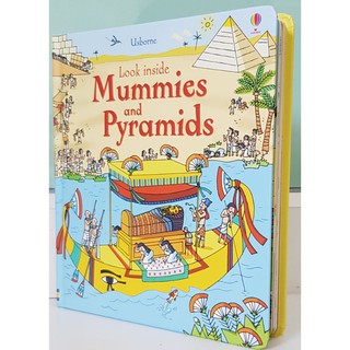 Look inside Mummies and pyramids เหมาะสำหรับ 4 ขวบ+  Board book กระดาษแข็งทุกหน้า with flaps