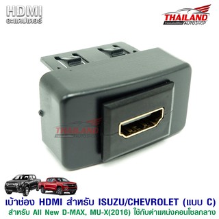 เบ้าต่อ HDMI อะแดปเตอร์ตรงรุ่น สำหรับรถ ISUZU / CHEVROLET รุ่น ALL NEW D-MAX / MU-X ปี 2016 ใช้กับตำแหน่งคอนโซลกลางแบบฺC