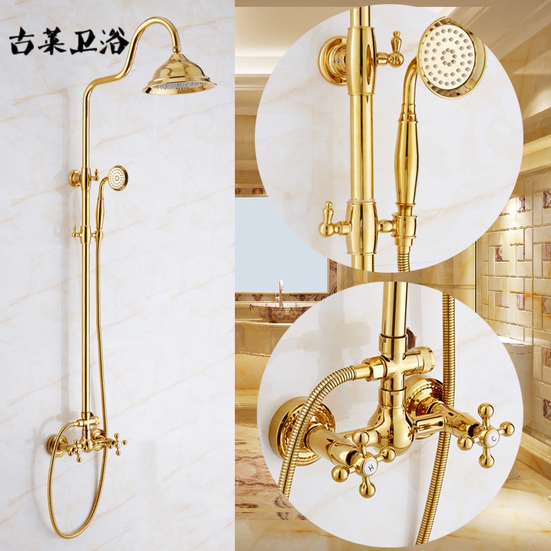 ชุดฝักบัวอาบน้ำ ฝักบัวอาบน้ำในห้องน้ำ ขนาดใหญ่ Congyou สีทองทองแดงทั้งหมด สไตล์ยุโรป ทันสมัยเรียบง่า